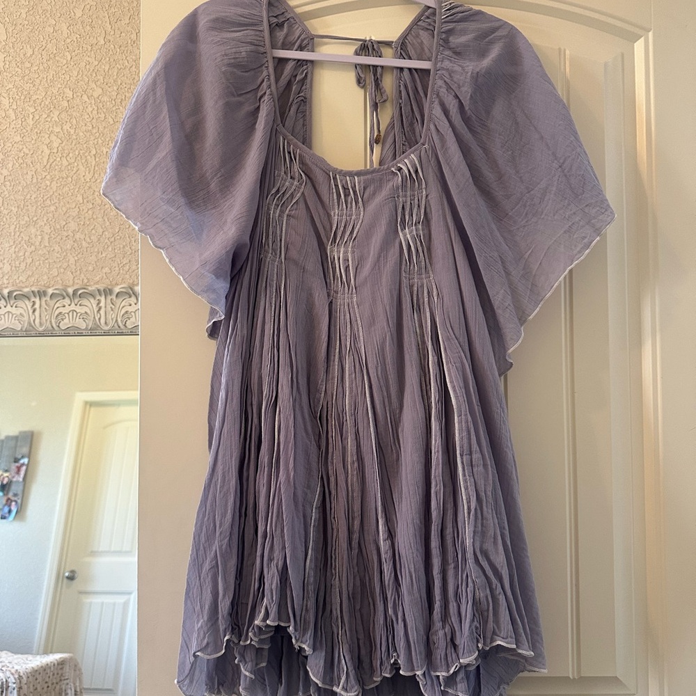 Free People Lavender Mini Flutter Dress